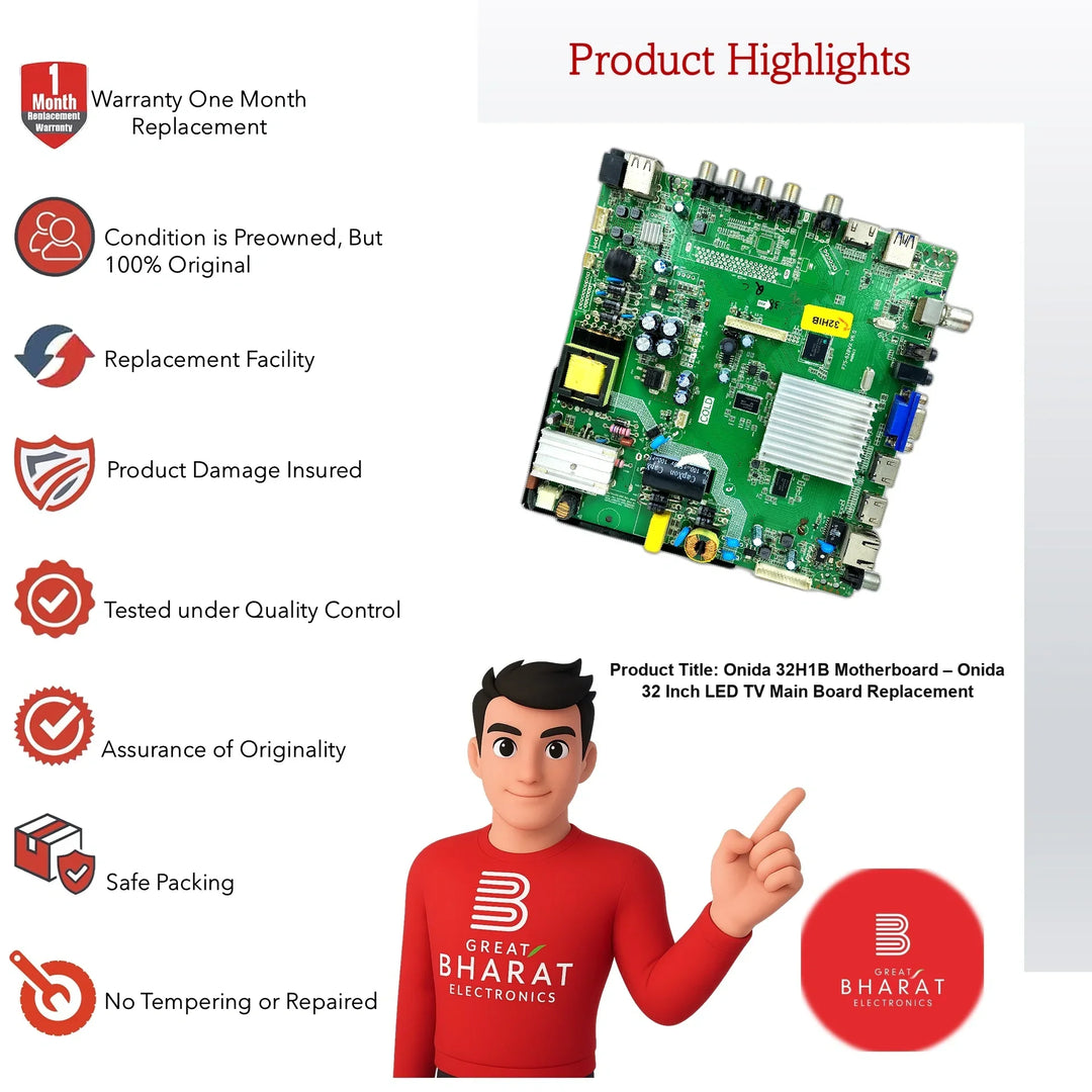 Onida 32H1B Motherboard – Onida 32 Inch LED TV Main Board Replacement - Great Bharat Electronics