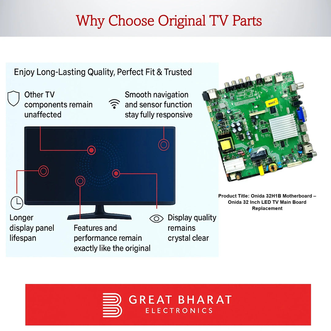Onida 32H1B Motherboard – Onida 32 Inch LED TV Main Board Replacement - Great Bharat Electronics