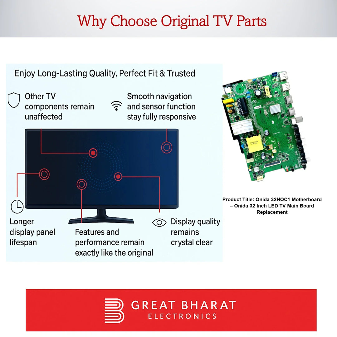 Onida 32HOC1 Motherboard – Onida 32 Inch LED TV Main Board Replacement - Great Bharat Electronics