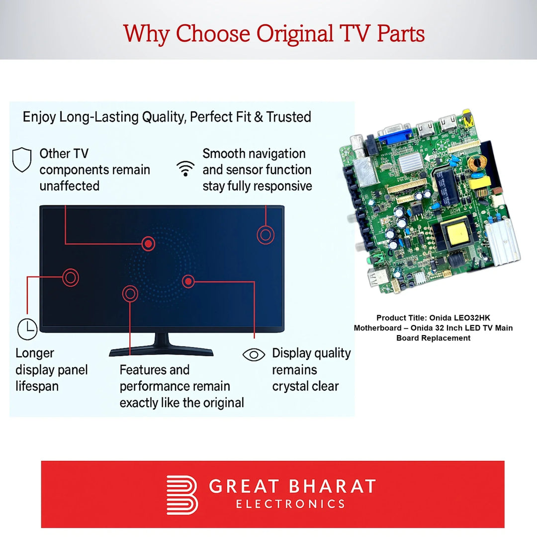 Onida LEO32HK Motherboard – Onida 32 Inch LED TV Main Board Replacement - Great Bharat Electronics
