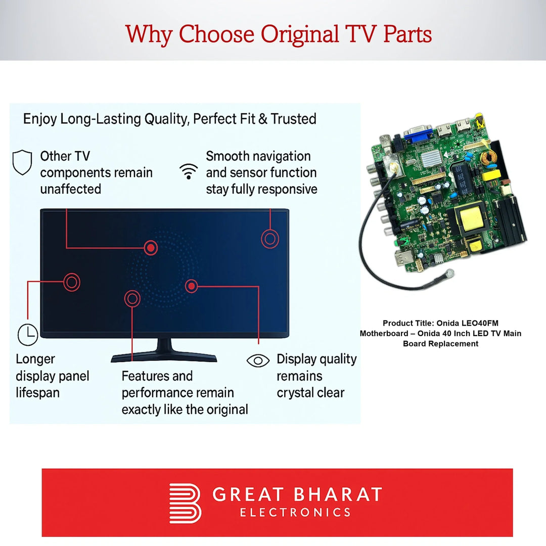 Onida LEO40FM Motherboard – Onida 40 Inch LED TV Main Board Replacement - Great Bharat Electronics