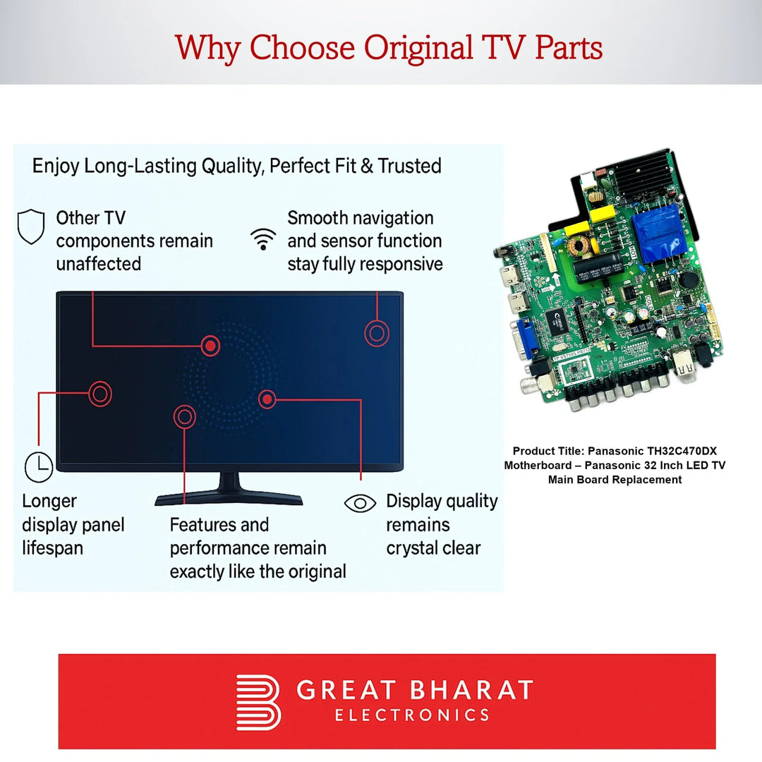 Panasonic TH32C470DX Motherboard – Panasonic 32 Inch LED TV Main Board Replacement - Great Bharat Electronics