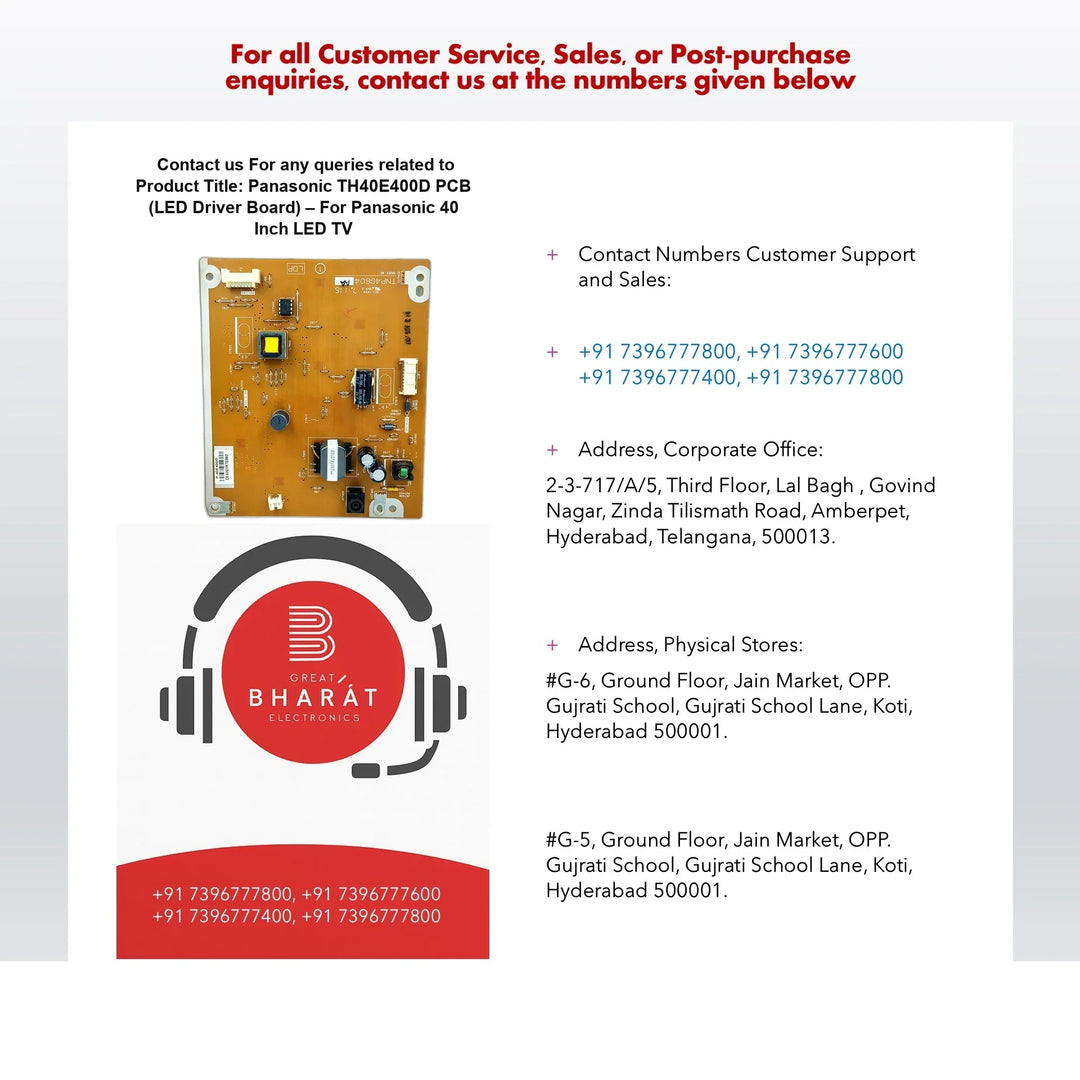 Panasonic TH40E400D PCB (LED Driver Board) – For Panasonic 40 Inch LED TV - Great Bharat Electronics