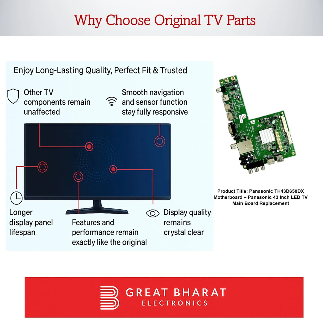 Panasonic TH43D650DX Motherboard – Panasonic 43 Inch LED TV Main Board Replacement - Great Bharat Electronics