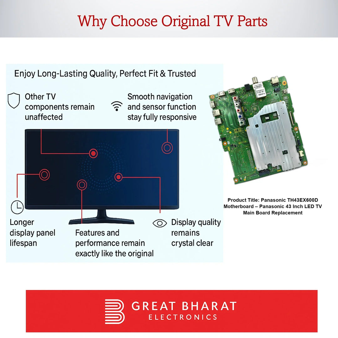 Panasonic TH43EX600D Motherboard – Panasonic 43 Inch LED TV Main Board Replacement - Great Bharat Electronics