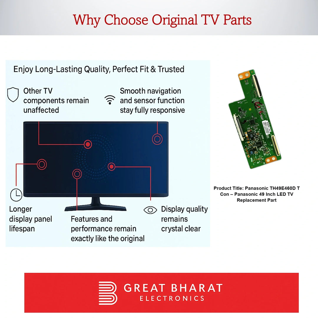 Panasonic TH49E460D T-Con Board – Panasonic 49 Inch LED TV Replacement Part - Great Bharat Electronics