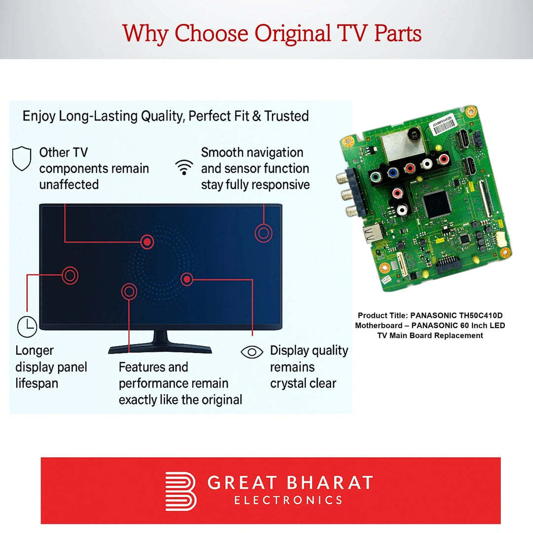 Panasonic TH50C410D Motherboard – Panasonic 60 Inch LED TV Main Board Replacement - Great Bharat Electronics
