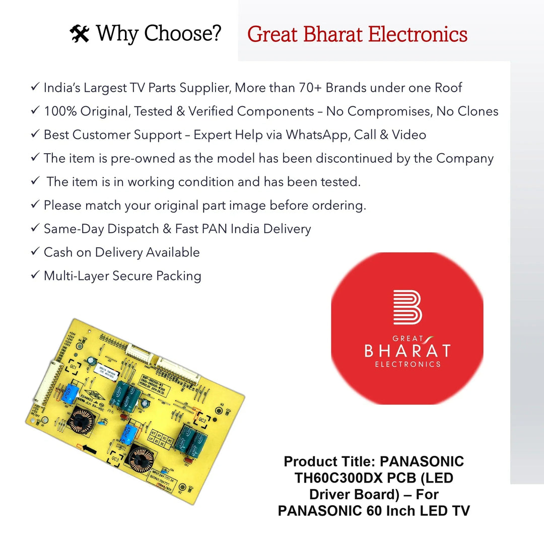Panasonic TH60C300DX PCB (LED Driver Board) – For Panasonic 60 Inch LED TV - Great Bharat Electronics