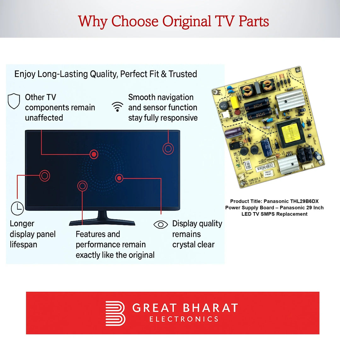 Panasonic THL29B6DX Power Supply Board – Panasonic 29 Inch LED TV SMPS Replacement - Great Bharat Electronics