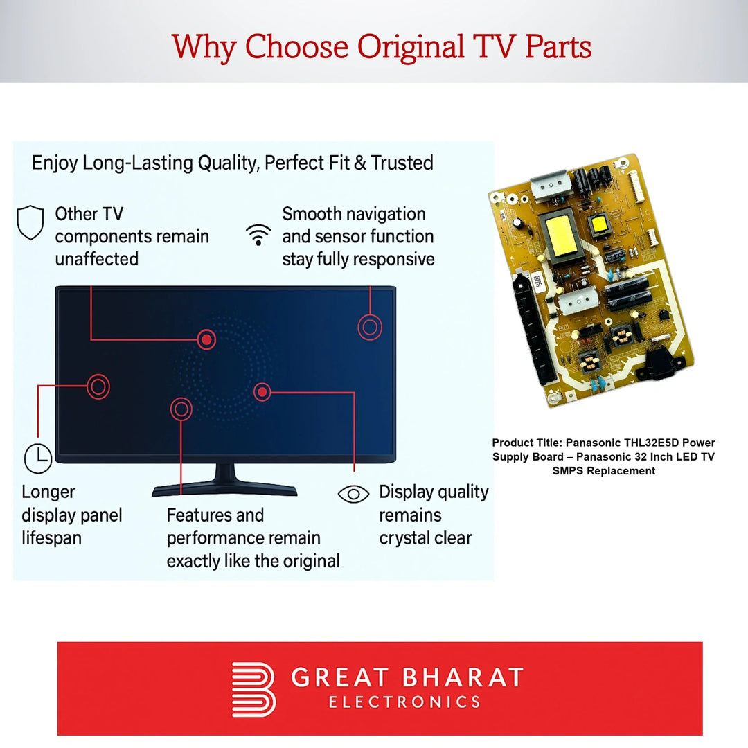 Panasonic THL32E5D Power Supply Board – Panasonic 32 Inch LED TV SMPS Replacement - Great Bharat Electronics