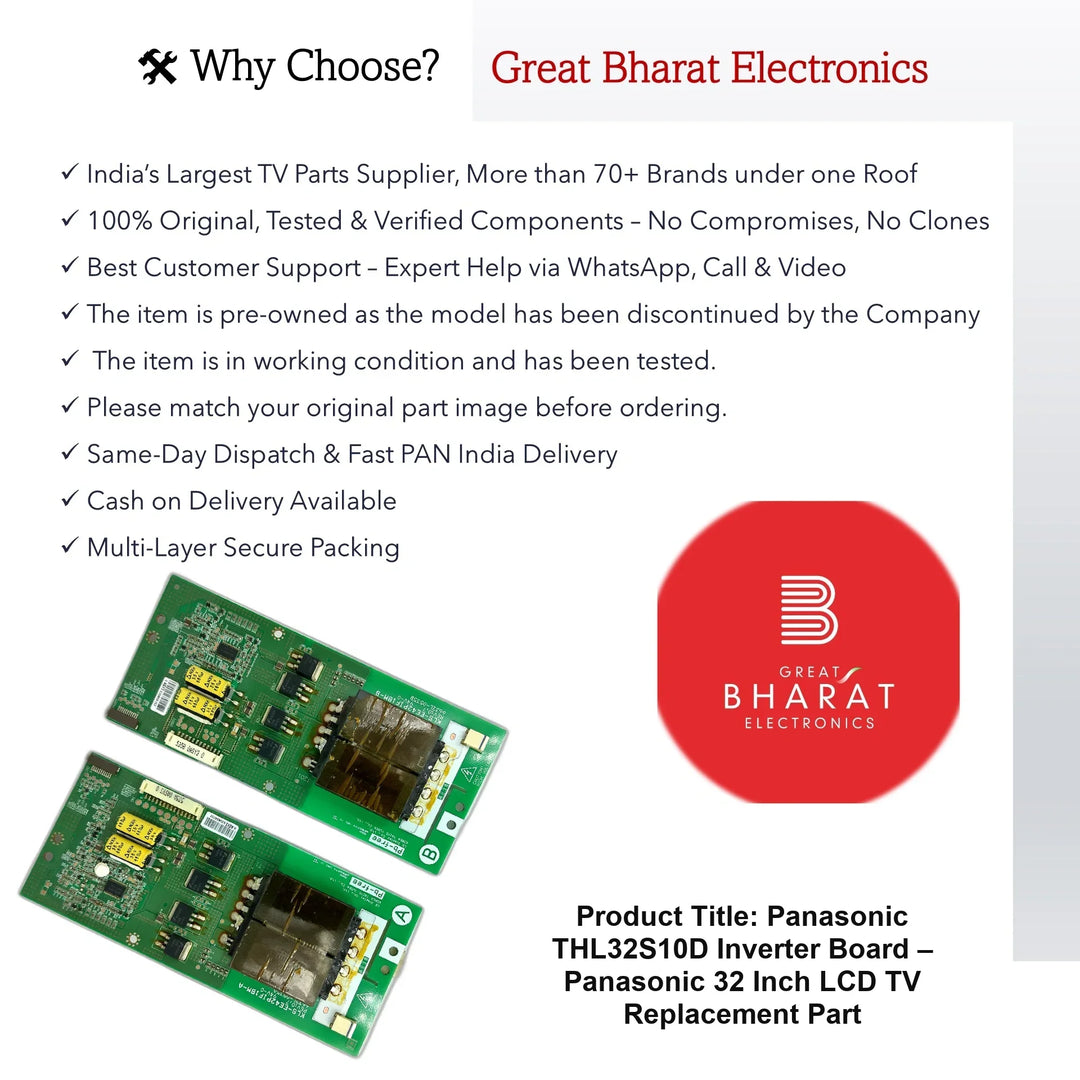 Panasonic THL32S10D Inverter Board – Panasonic 32 Inch LCD TV Replacement Part - Great Bharat Electronics