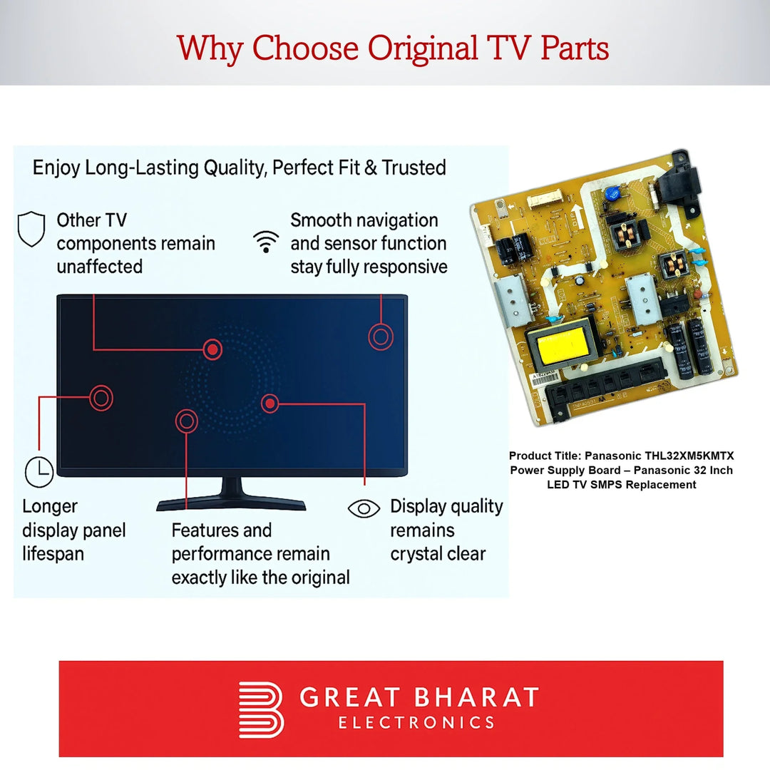 Panasonic THL32XM5KMTX Power Supply Board – Panasonic 32 Inch LED TV SMPS Replacement - Great Bharat Electronics