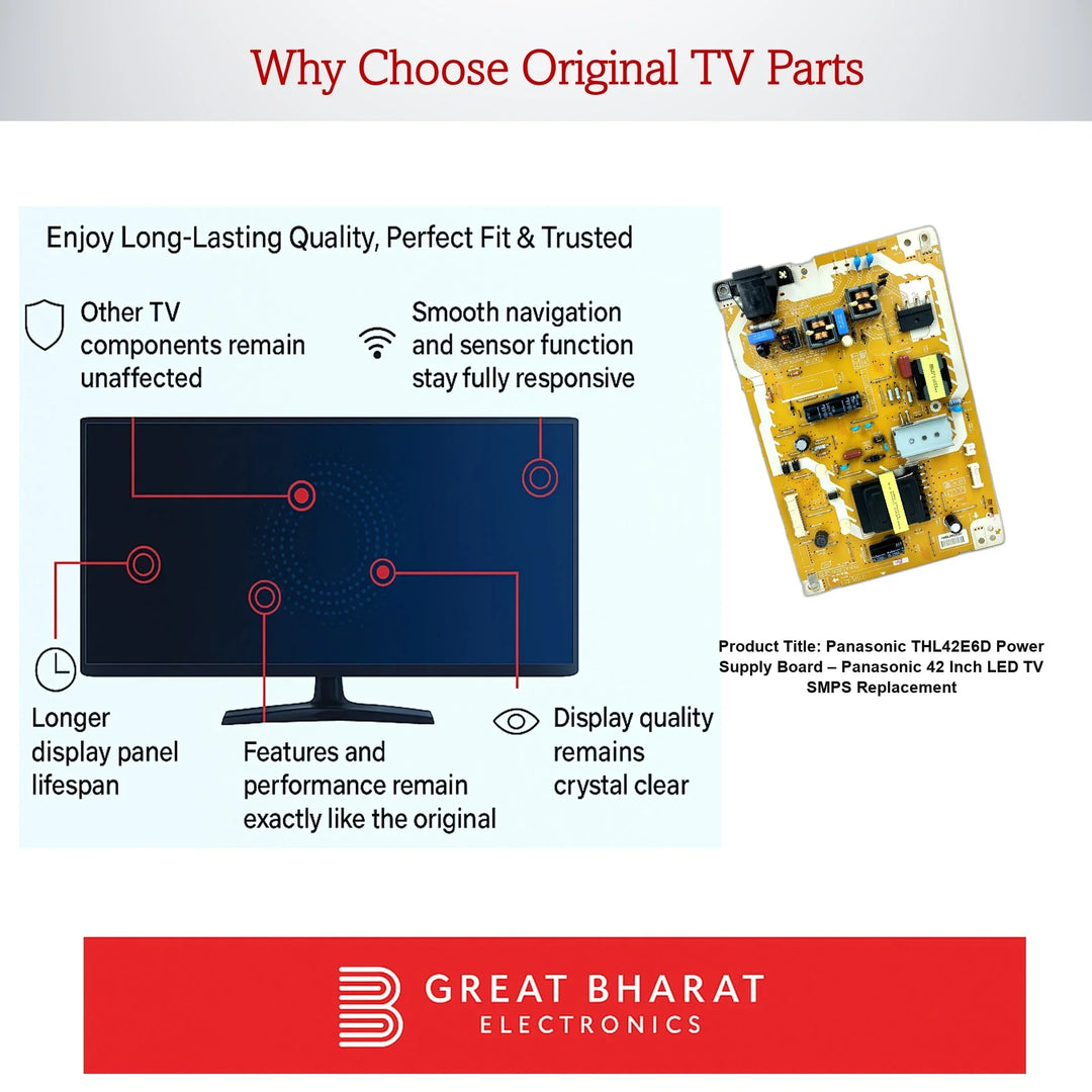 Panasonic THL42E6D Power Supply Board – Panasonic 42 Inch LED TV SMPS Replacement - Great Bharat Electronics