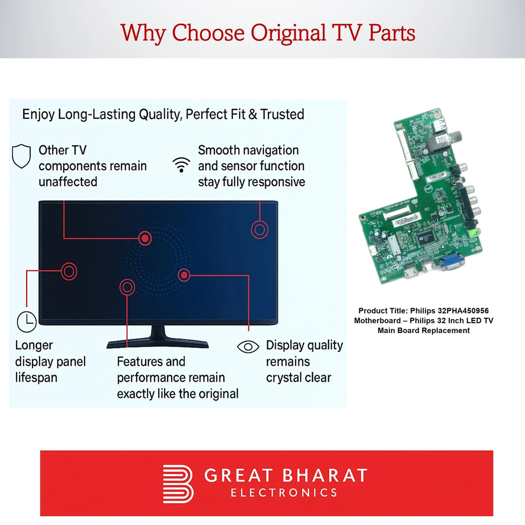 Philips 32PHA450956 Motherboard – Philips 32 Inch LED TV Main Board Replacement - Great Bharat Electronics