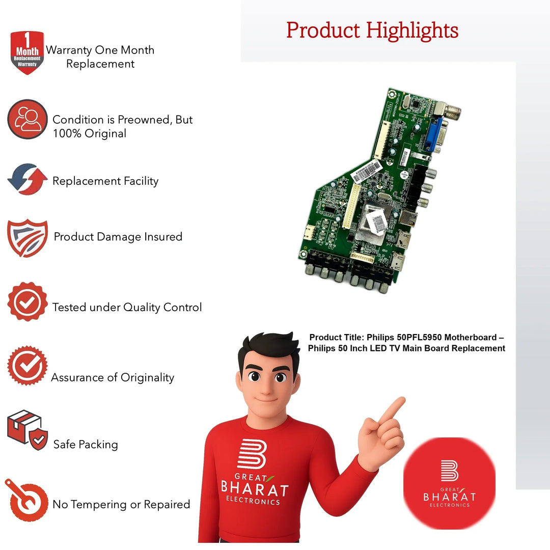 Philips 50PFL5950 Motherboard – Philips 50 Inch LED TV Main Board Replacement - Great Bharat Electronics