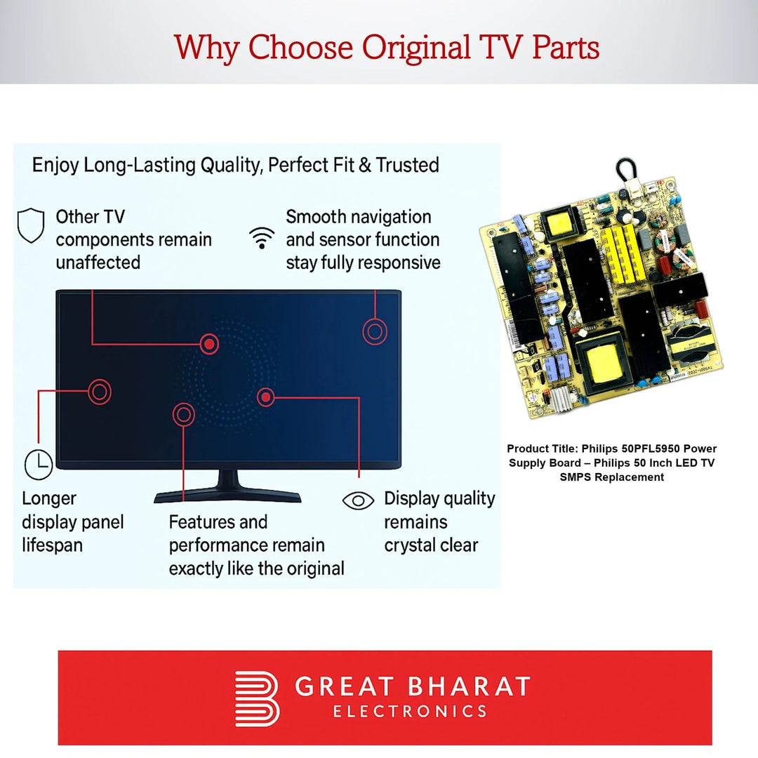 Philips 50PFL5950 Power Supply Board – Philips 50 Inch LED TV SMPS Replacement - Great Bharat Electronics