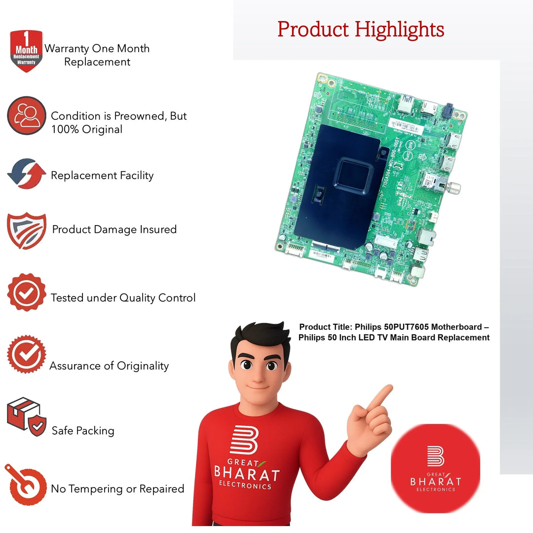 Philips 50PUT7605 Motherboard – Philips 50 Inch LED TV Main Board Replacement - Great Bharat Electronics