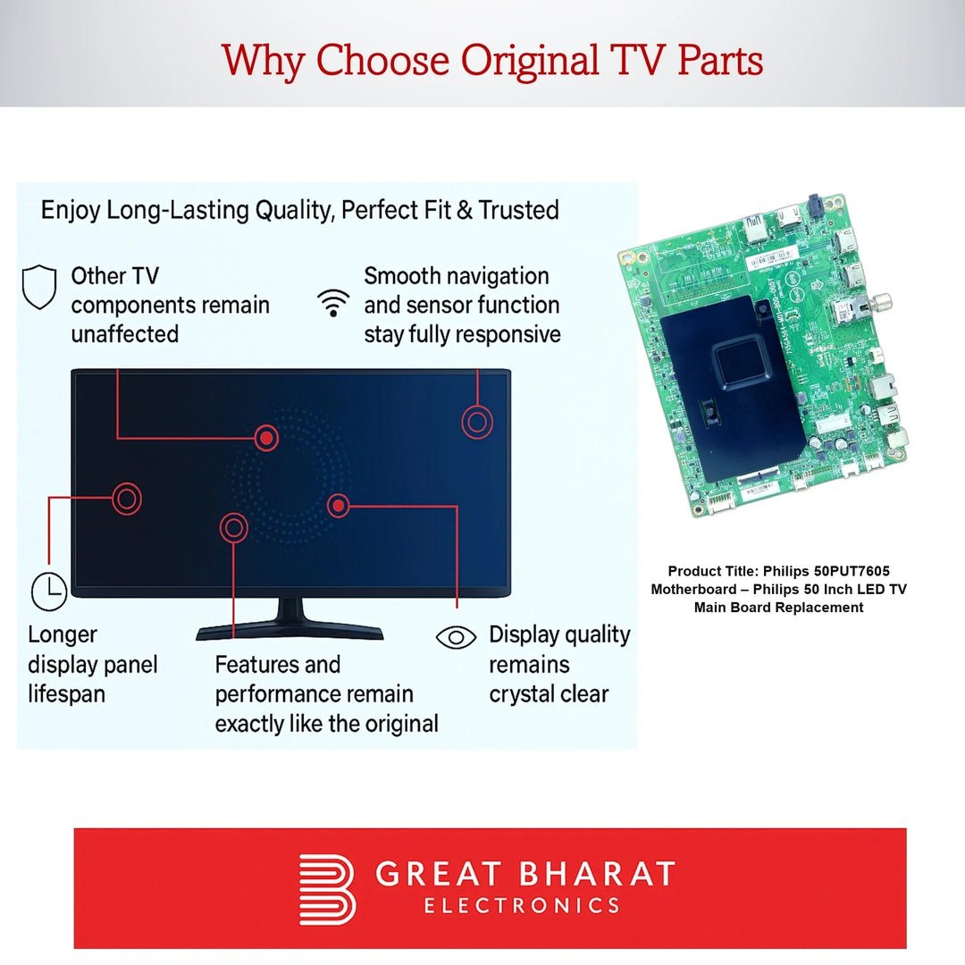 Philips 50PUT7605 Motherboard – Philips 50 Inch LED TV Main Board Replacement - Great Bharat Electronics