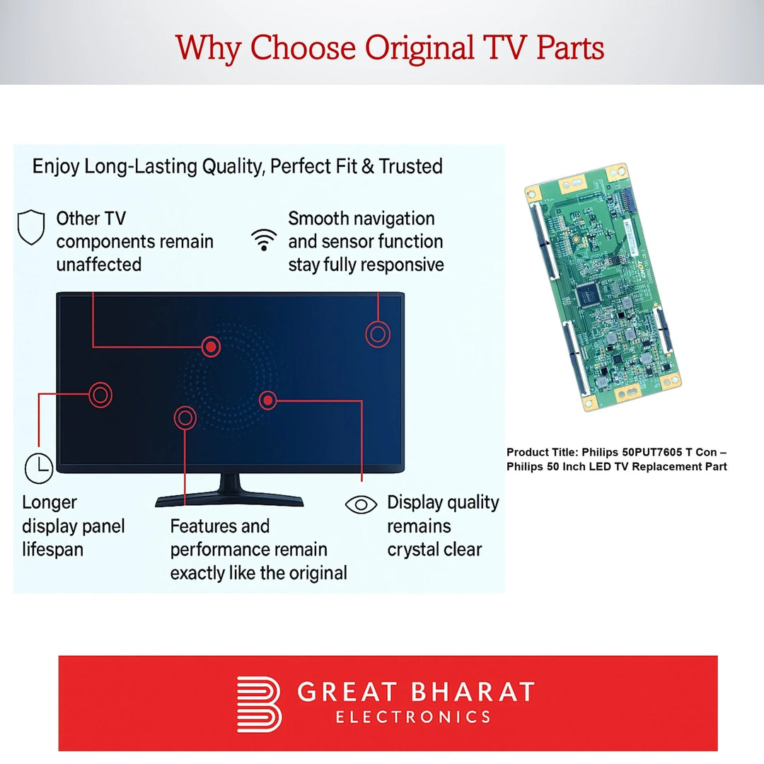 Philips 50PUT7605 T-Con Board – Philips 50 Inch LED TV Replacement Part - Great Bharat Electronics