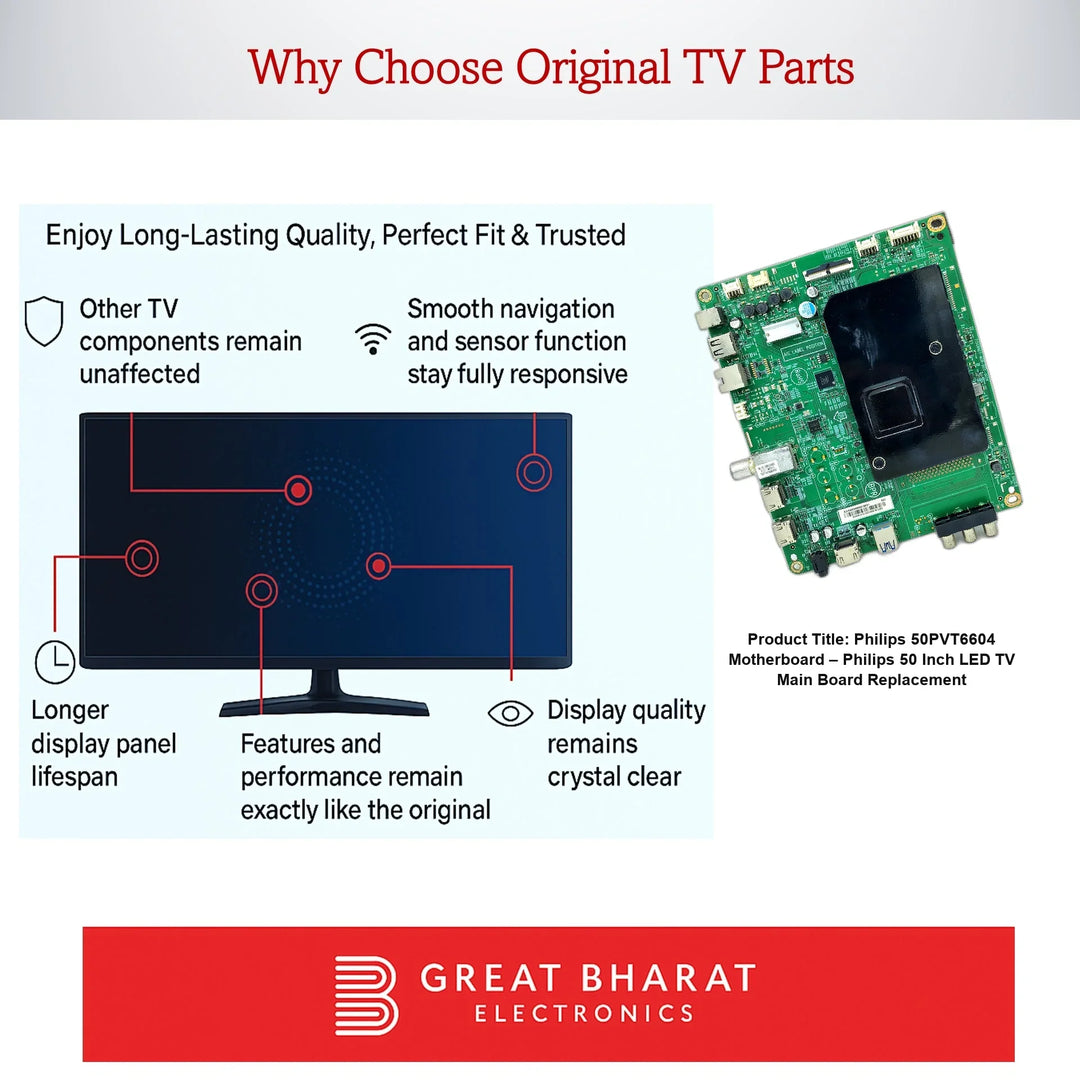 Philips 50PVT6604 Motherboard – Philips 50 Inch LED TV Main Board Replacement - Great Bharat Electronics