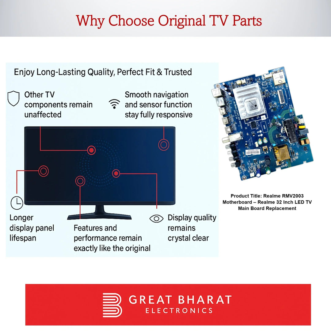 Realme RMV2003 Motherboard – Realme 32 Inch LED TV Main Board Replacement - Great Bharat Electronics