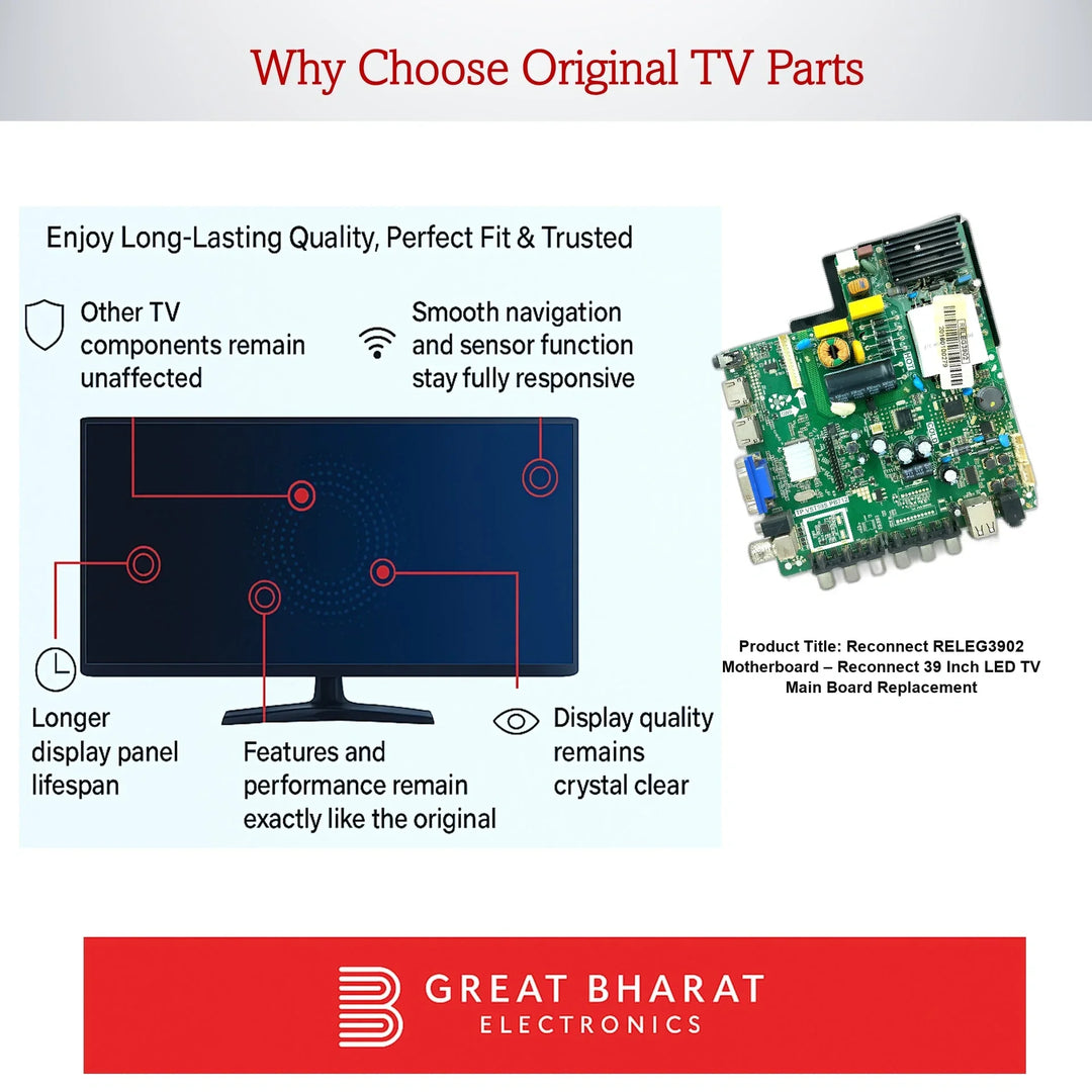Reconnect RELEG3902 Motherboard – Reconnect 39 Inch LED TV Main Board Replacement - Great Bharat Electronics