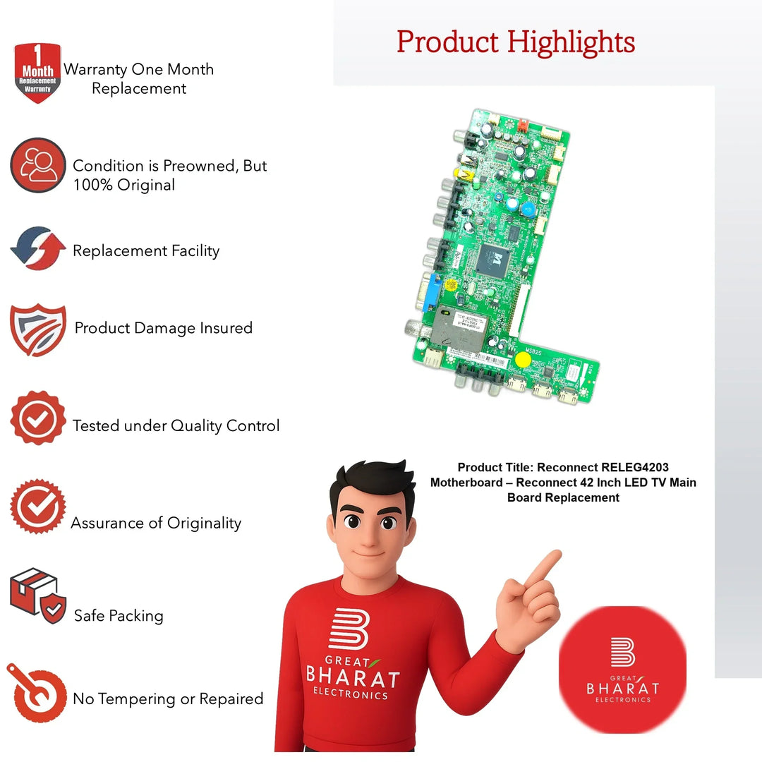 Reconnect RELEG4203 Motherboard – Reconnect 42 Inch LED TV Main Board Replacement - Great Bharat Electronics