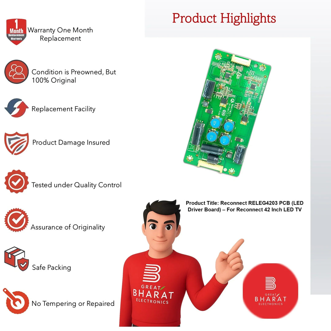 Reconnect RELEG4203 PCB (LED Driver Board) – For Reconnect 42 Inch LED TV - Great Bharat Electronics