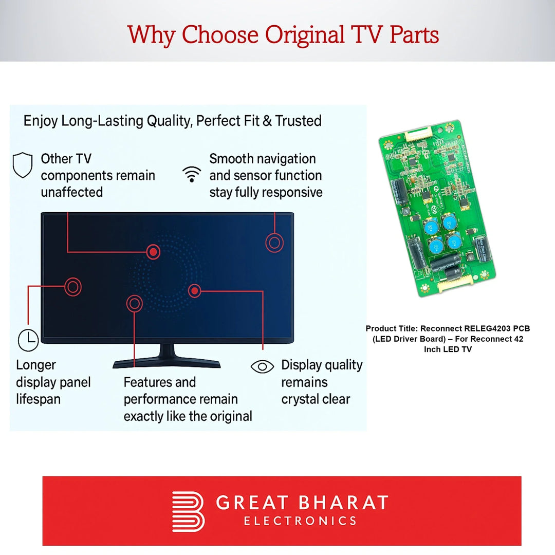 Reconnect RELEG4203 PCB (LED Driver Board) – For Reconnect 42 Inch LED TV - Great Bharat Electronics