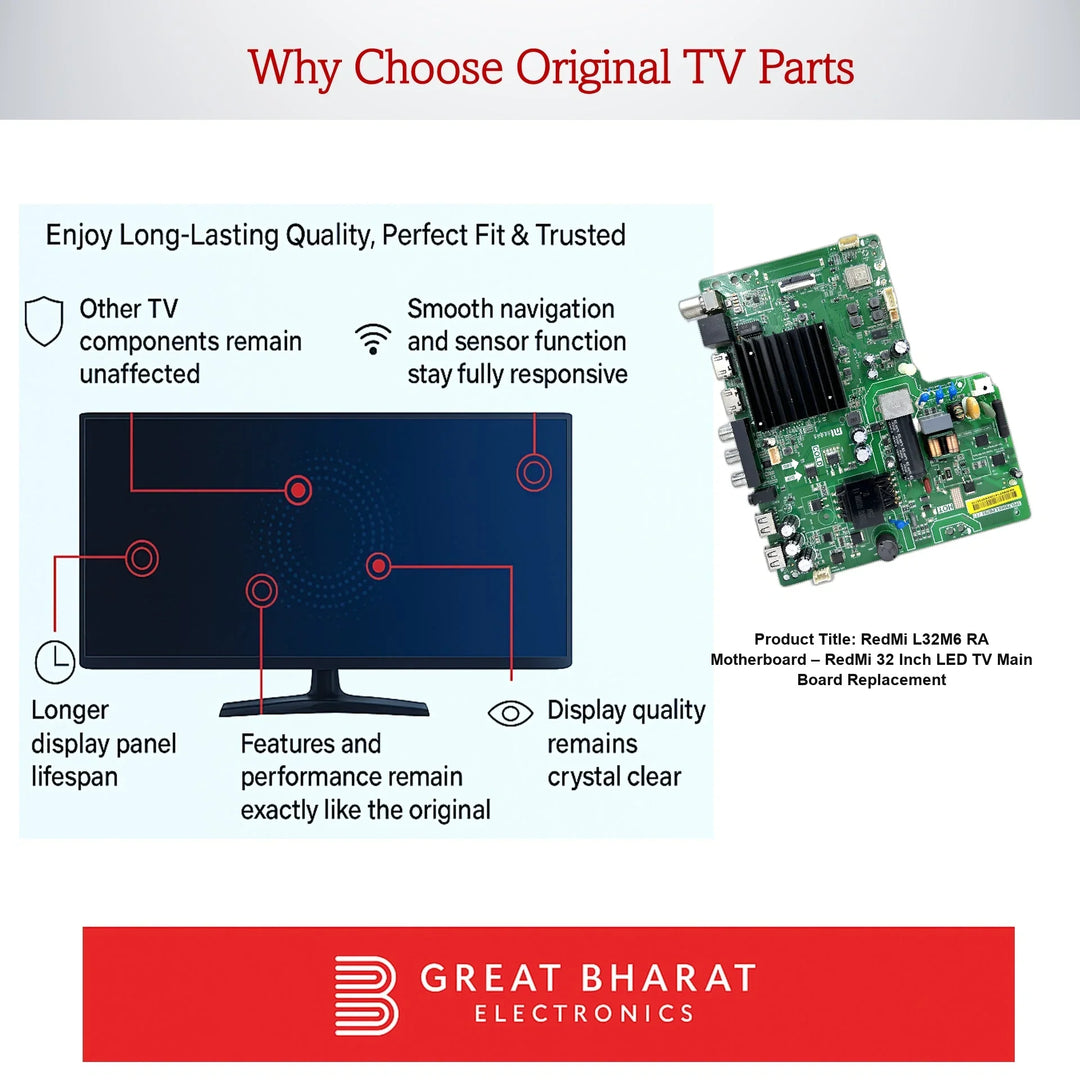 RedMi L32M6-RA Motherboard – RedMi 32 Inch LED TV Main Board Replacement - Great Bharat Electronics