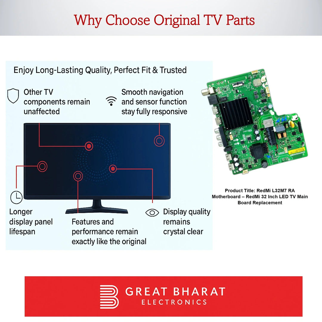 RedMi L32M7-RA Motherboard – RedMi 32 Inch LED TV Main Board Replacement - Great Bharat Electronics