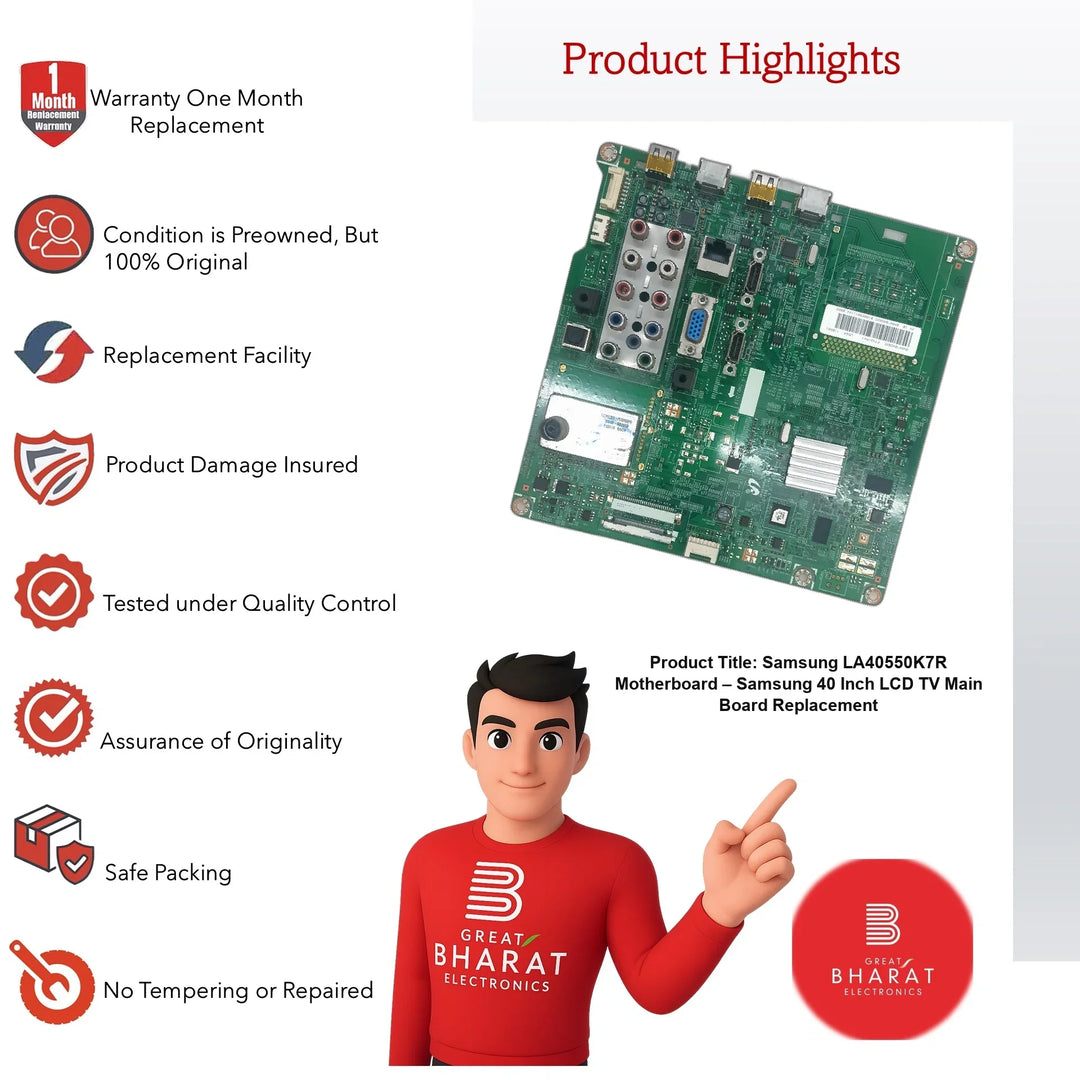 Samsung LA40550K7R Motherboard – Samsung 40 Inch LCD TV Main Board Replacement - Great Bharat Electronics