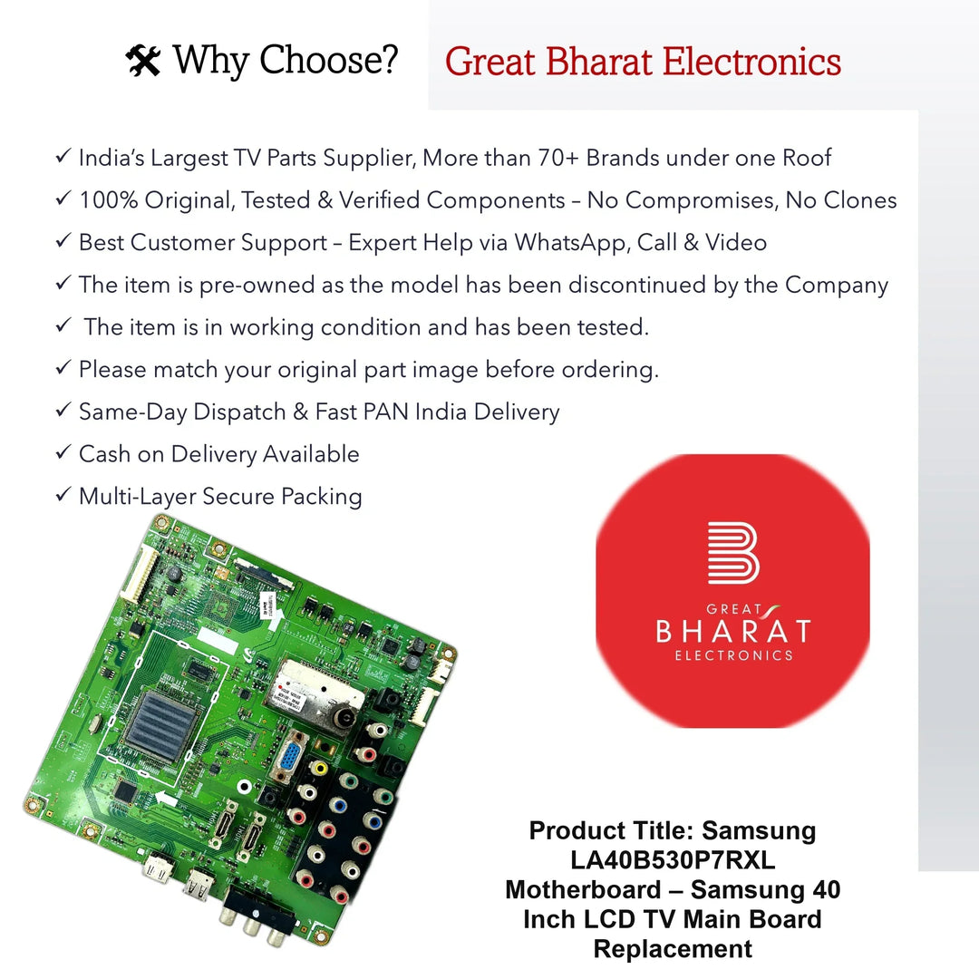 Samsung LA40B530P7RXL Motherboard – Samsung 40 Inch LCD TV Main Board Replacement - Great Bharat Electronics
