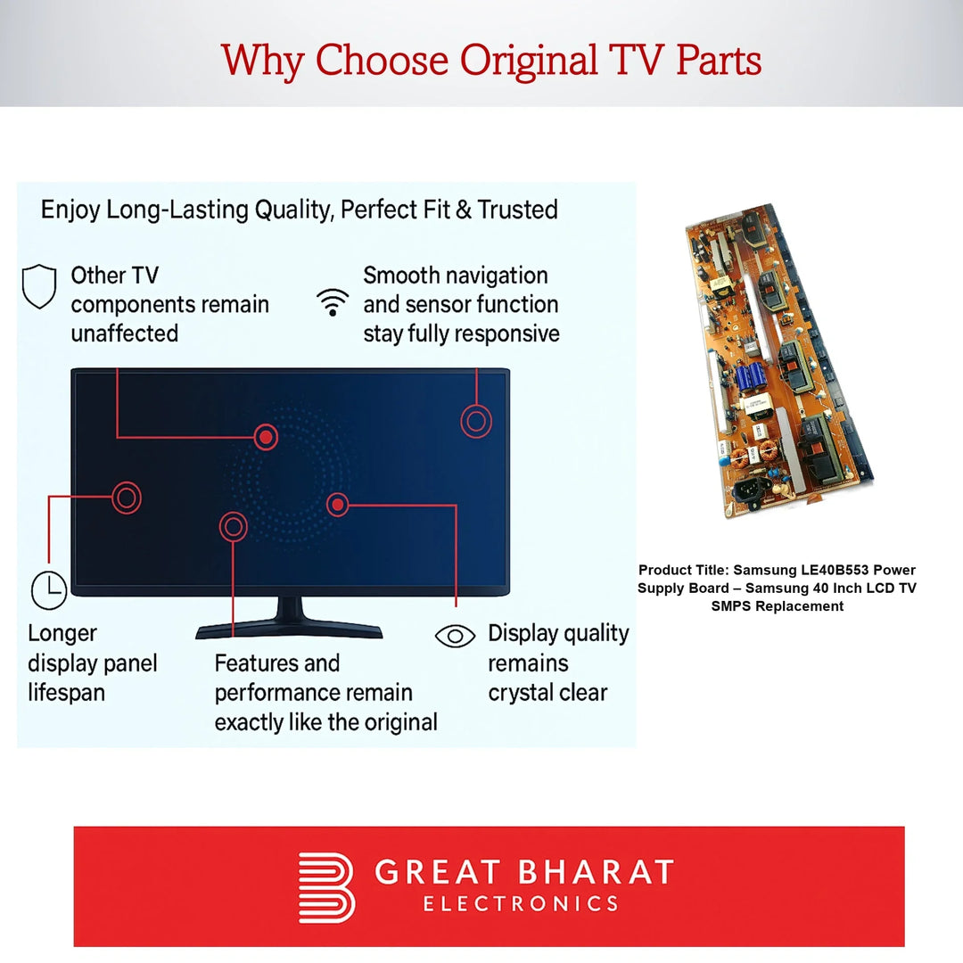 Samsung LE40B553 Power Supply Board – Samsung 40 Inch LCD TV SMPS Replacement - Great Bharat Electronics