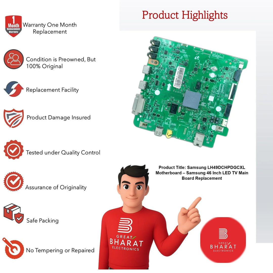 Samsung LH49DCHPDGCXL Motherboard – Samsung 46 Inch LED TV Main Board Replacement - Great Bharat Electronics