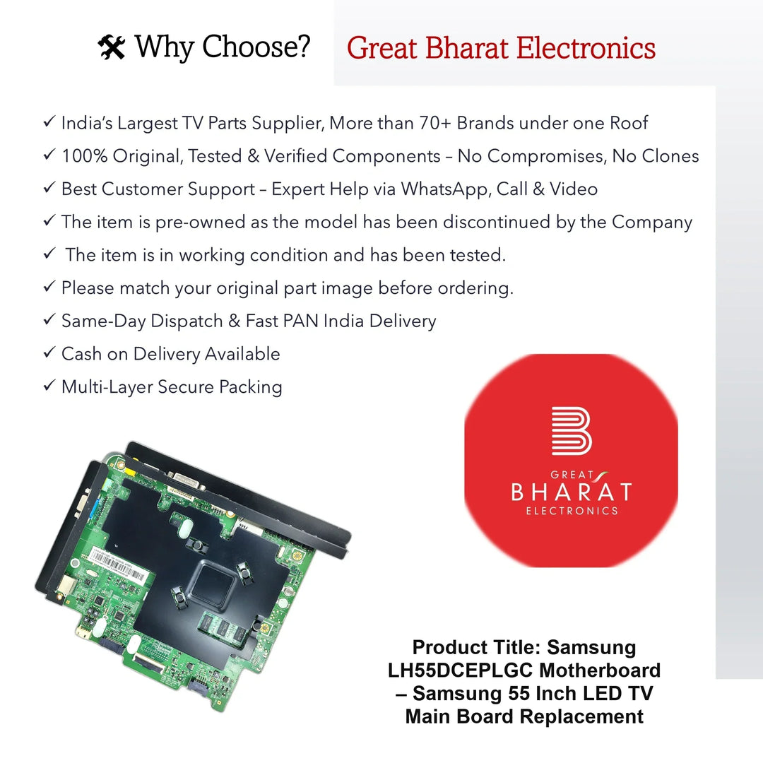 Samsung LH55DCEPLGC Motherboard – Samsung 55 Inch LED TV Main Board Replacement - Great Bharat Electronics