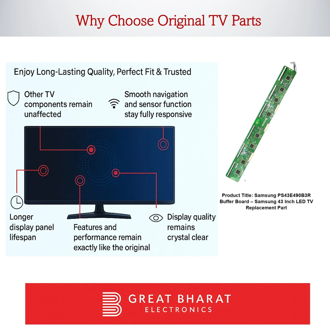 Samsung PS43E490B3R Buffer Board – Samsung 43 Inch LED TV Replacement Part - Great Bharat Electronics