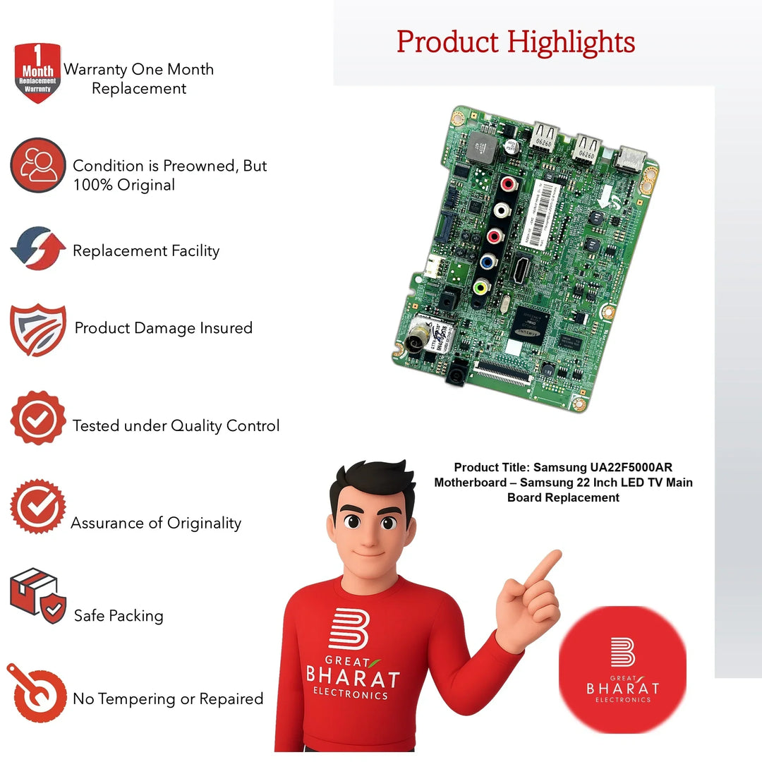 Samsung UA22F5000AR Motherboard – Samsung 22 Inch LED TV Main Board Replacement - Great Bharat Electronics