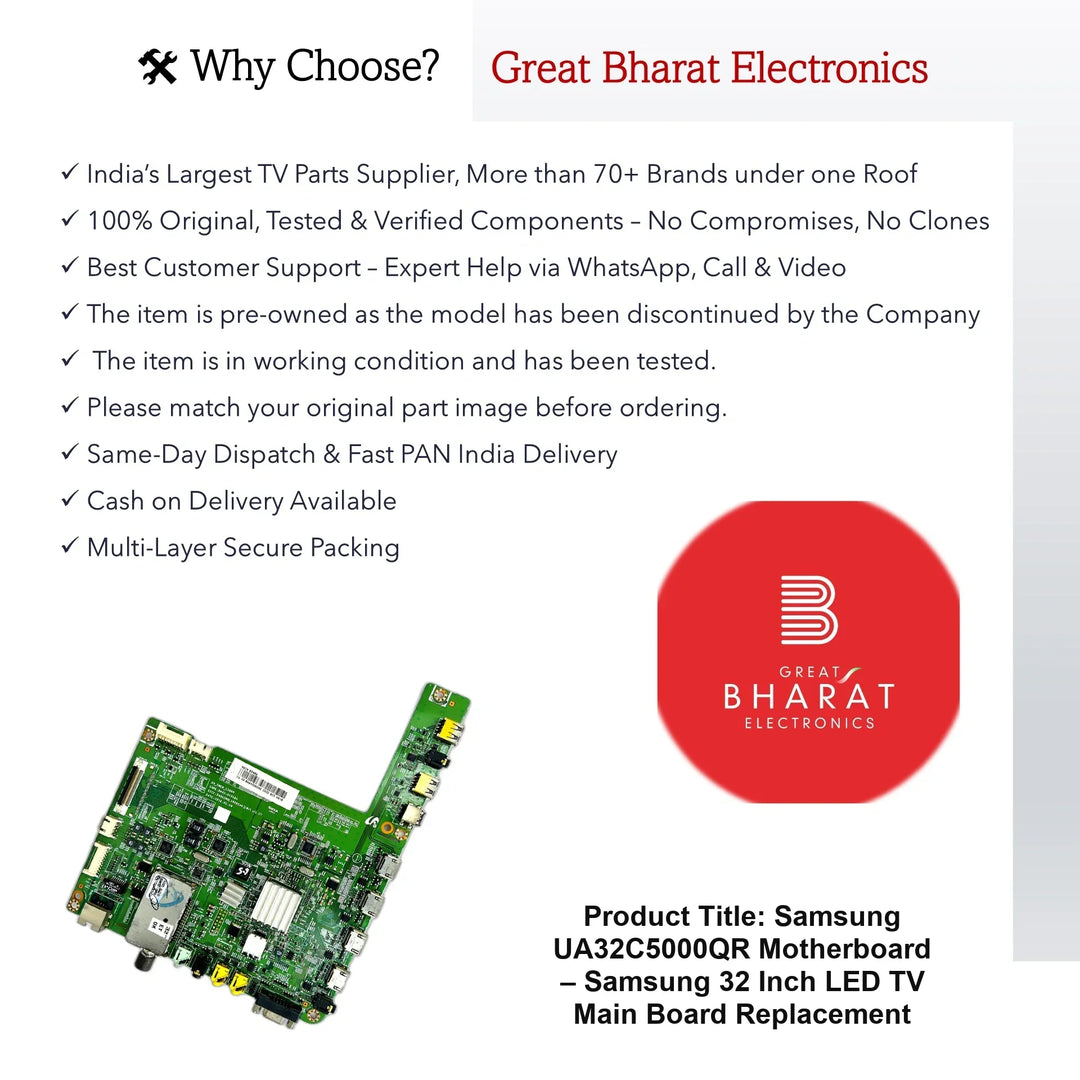 Samsung UA32C5000QR Motherboard – Samsung 32 Inch LED TV Main Board Replacement - Great Bharat Electronics
