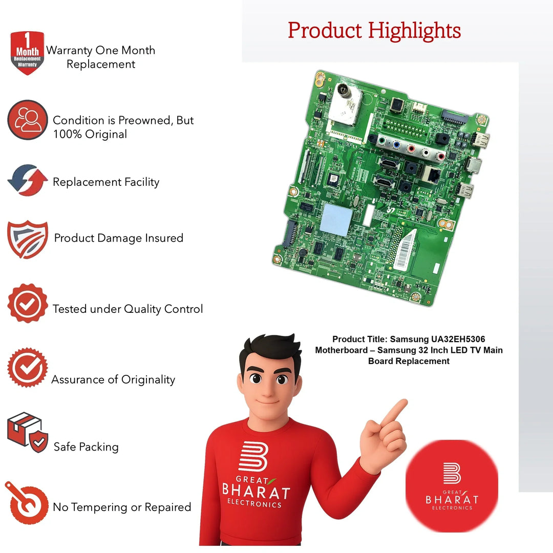 Samsung UA32EH5306 Motherboard – Samsung 32 Inch LED TV Main Board Replacement - Great Bharat Electronics