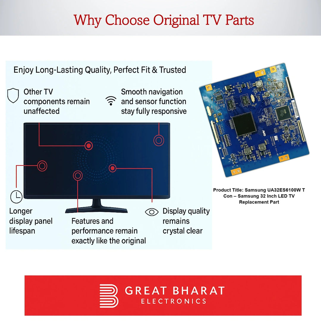 Samsung UA32ES6100W T-Con Board β Samsung 32 Inch LED TV Replacement Part - Great Bharat Electronics