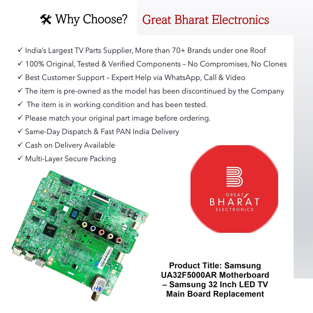 Samsung UA32F5000AR Motherboard – Samsung 32 Inch LED TV Main Board Replacement - Great Bharat Electronics