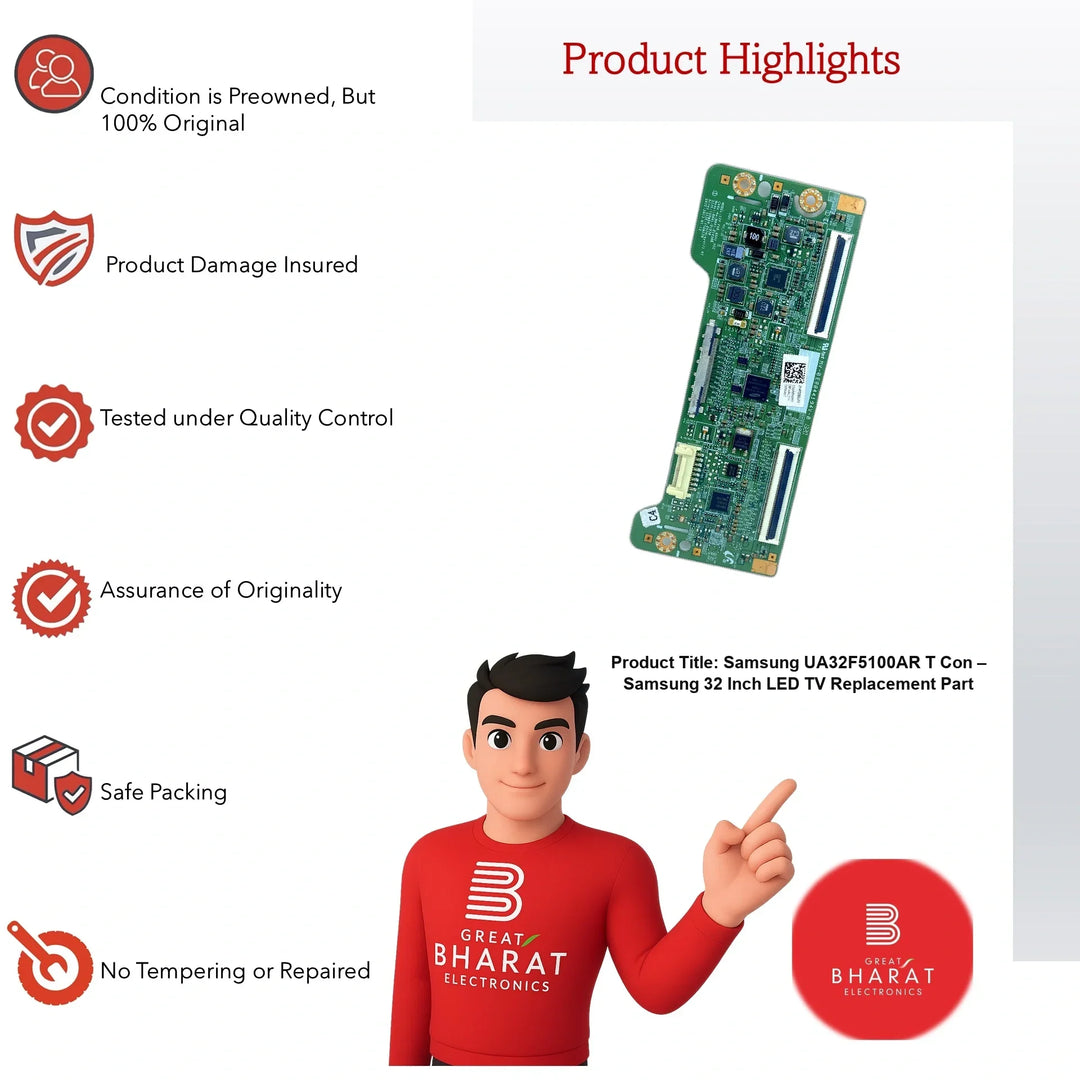 Samsung UA32F5100AR T-Con Board β Samsung 32 Inch LED TV Replacement Part - Great Bharat Electronics
