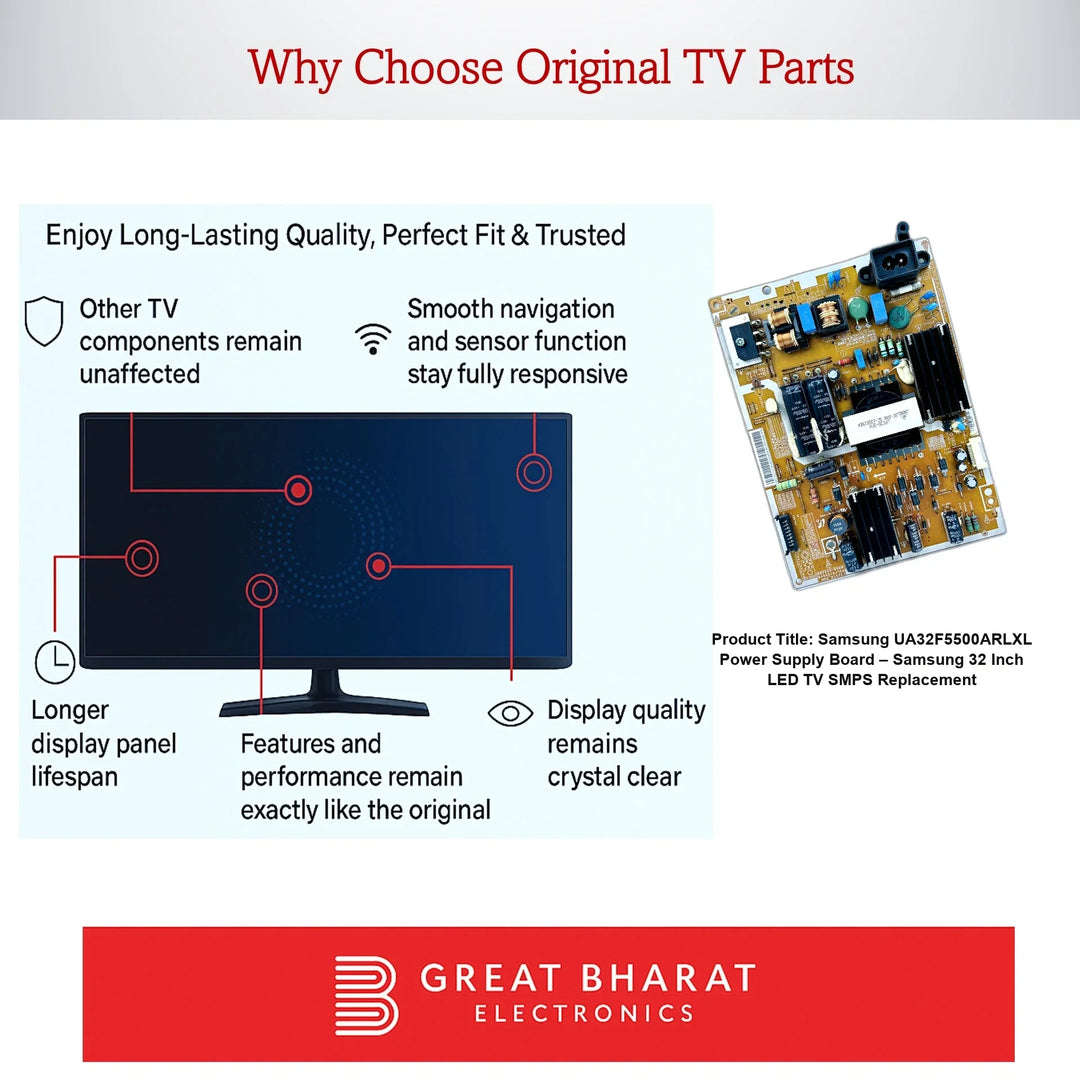 Samsung UA32F5500ARLXL Power Supply Board – Samsung 32 Inch LED TV SMPS Replacement - Great Bharat Electronics