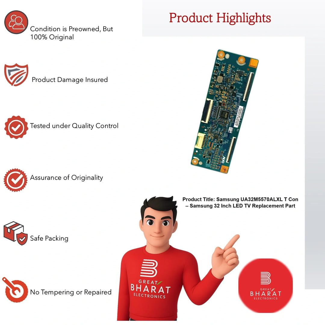 Samsung UA32M5570ALXL T-Con Board β Samsung 32 Inch LED TV Replacement Part - Great Bharat Electronics
