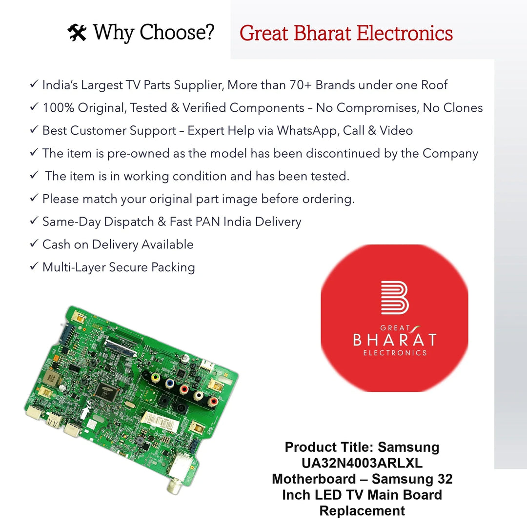 Samsung UA32N4003ARLXL Motherboard – Samsung 32 Inch LED TV Main Board Replacement - Great Bharat Electronics