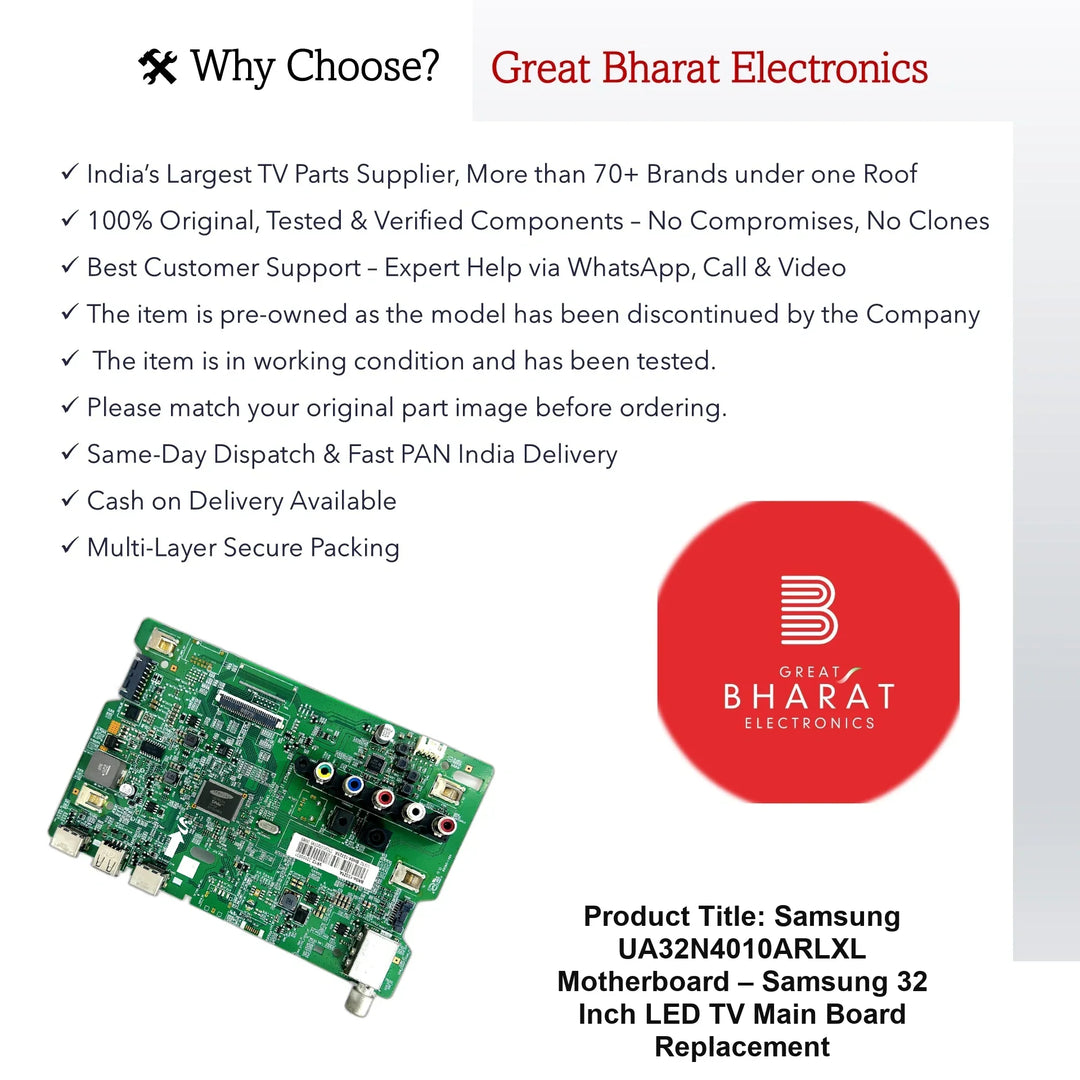 Samsung UA32N4010ARLXL Motherboard – Samsung 32 Inch LED TV Main Board Replacement - Great Bharat Electronics
