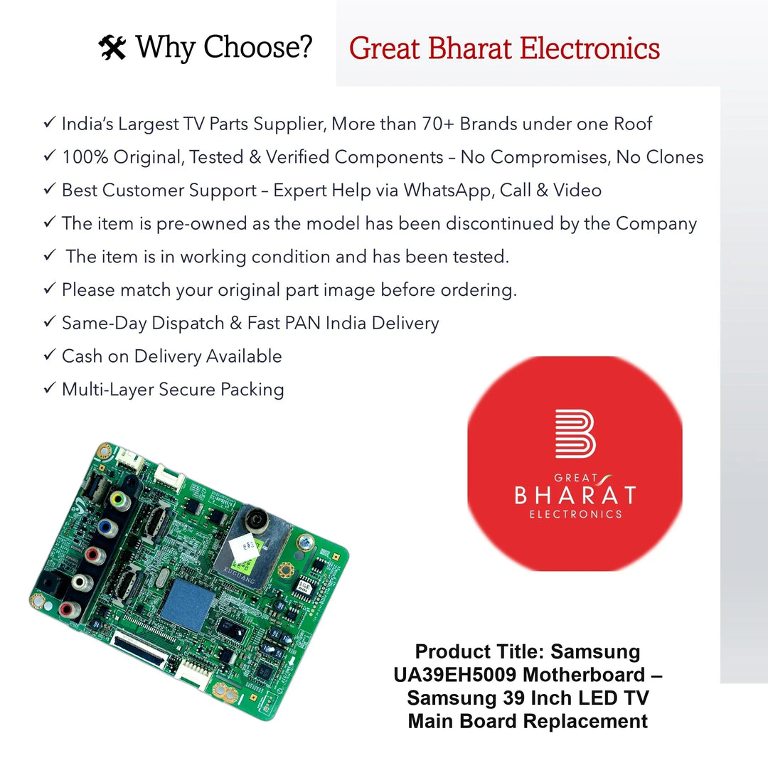 Samsung UA39EH5009 Motherboard – Samsung 39 Inch LED TV Main Board Replacement - Great Bharat Electronics