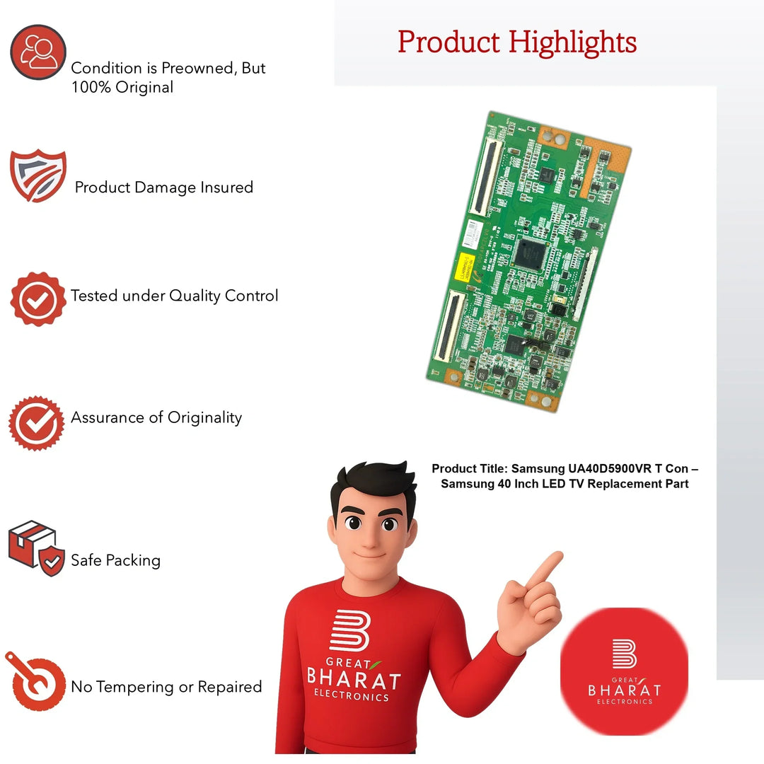 Samsung UA40D5900VR T-Con Board β Samsung 40 Inch LED TV Replacement Part - Great Bharat Electronics