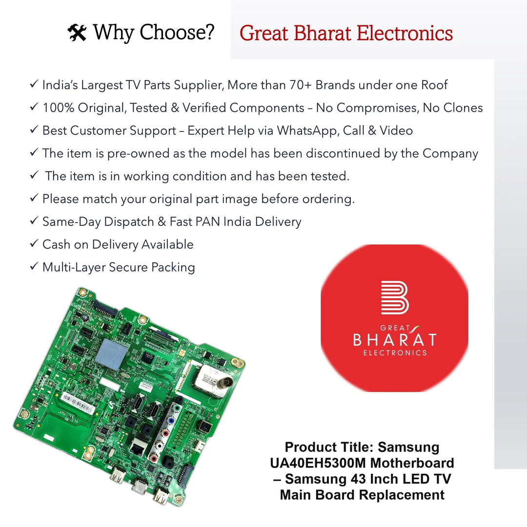 Samsung UA40EH5300M Motherboard – Samsung 43 Inch LED TV Main Board Replacement - Great Bharat Electronics